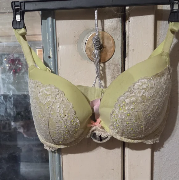 Victoria's Secret Dream Angel Yellow Lace Push-up Bra 38D - Picture 3 of 5